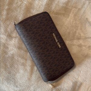 Michael Kors Brown Zip Wallet